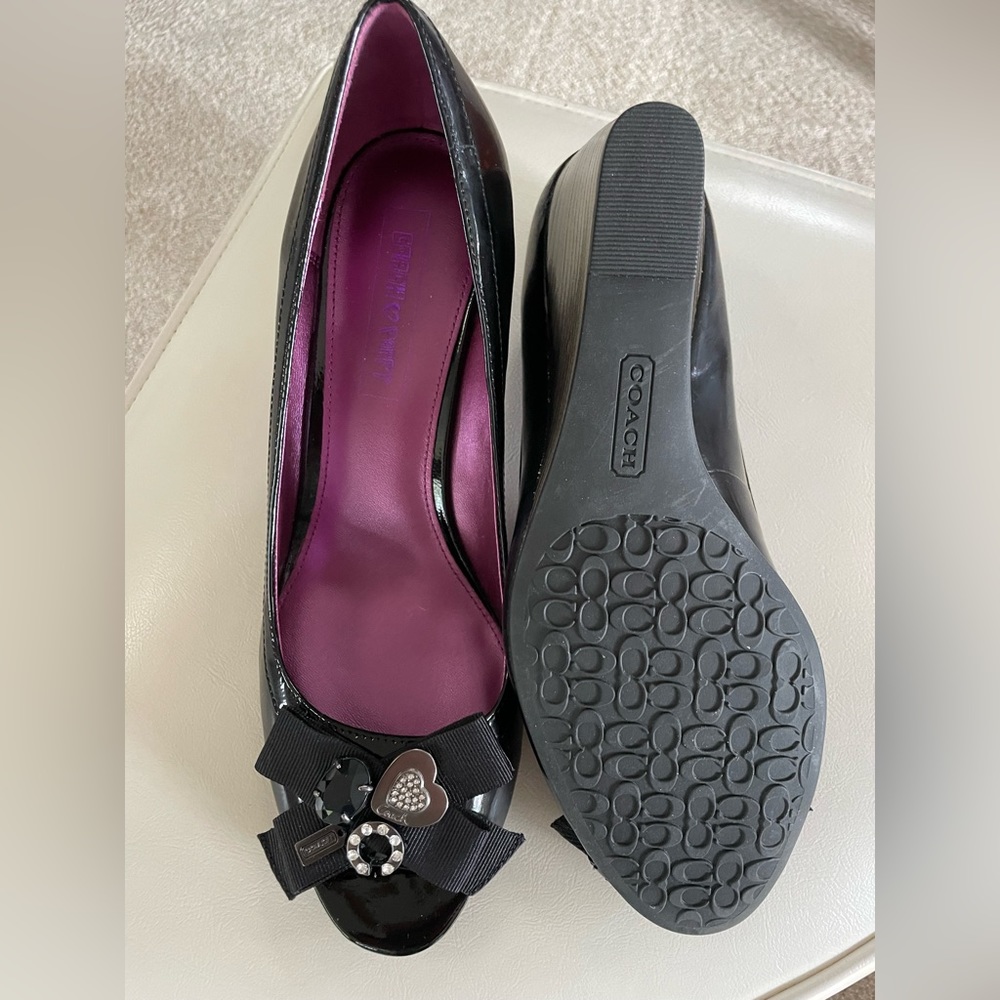 Coach Jaden patent leather black